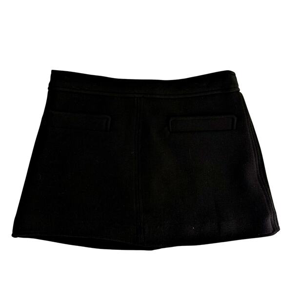 Zara Classic Knit Black Mini Skirt Faux Front Pockets Office Siren CorpCore SM - Picture 1 of 6